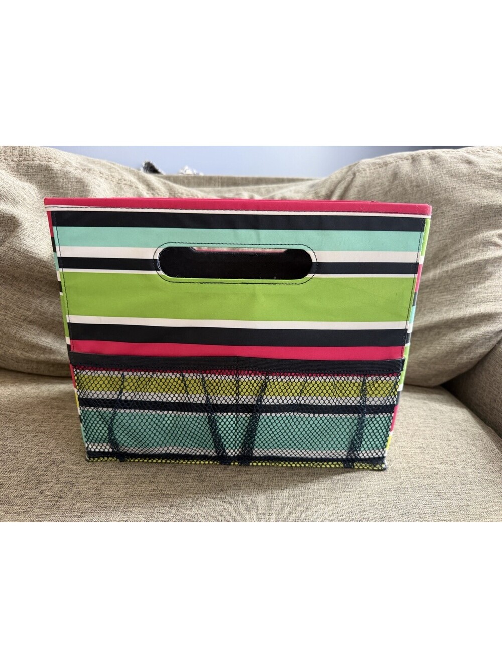 Thirty One Fold N File In Preppy Pop Office Paper Organizer Storage Bin